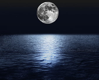 Hd Full Moon Over Ocean Wallpapers Peakpx