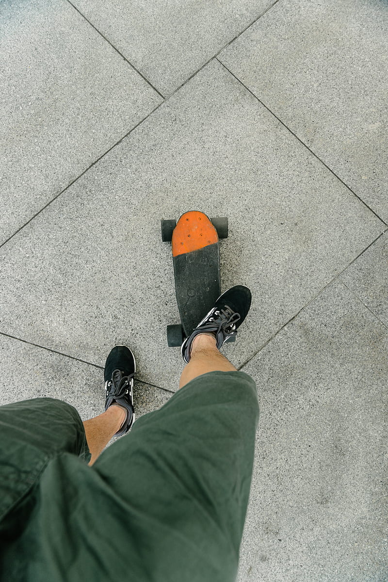 skateboard, legs, sneakers, HD phone wallpaper
