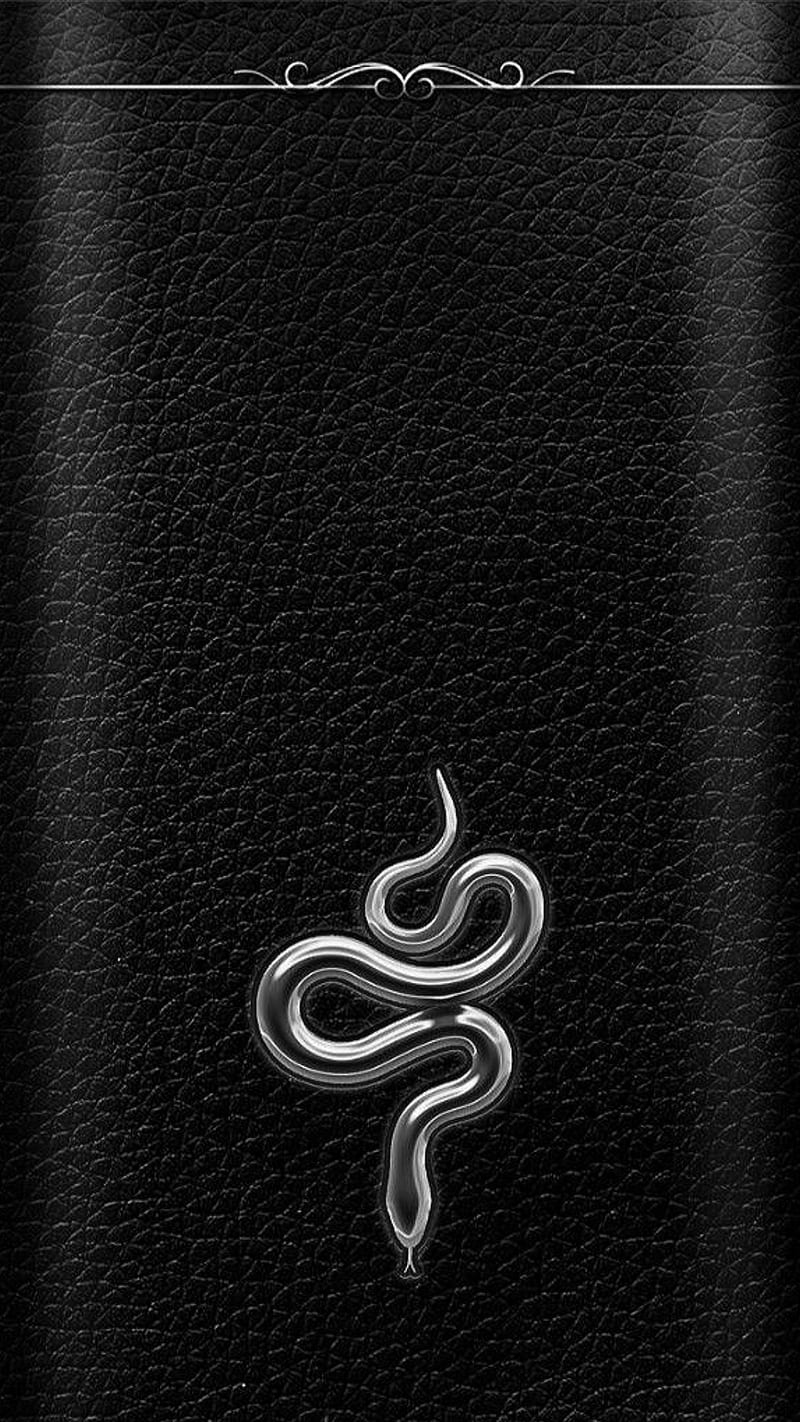 Silver snake, black, edge, leather, texture, HD phone wallpaper