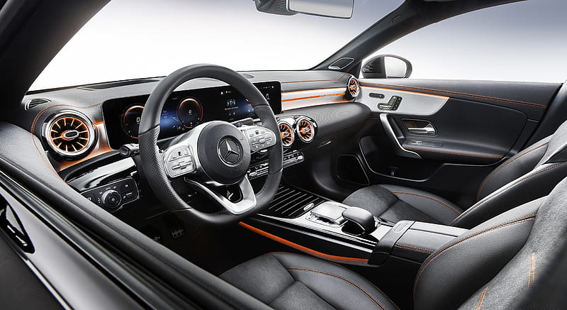 2020 Mercedes-Benz CLA 250 Coupe Edition Orange Art - Interior, Detail , car, HD wallpaper