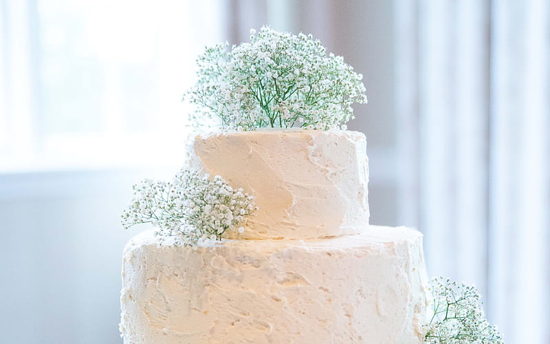 Wedding cake, flower decoration, wedding, cakes, sweets, HD wallpaper