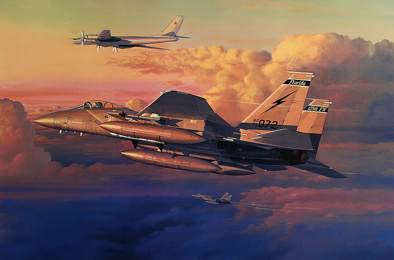 Jet Fighters, McDonnell Douglas F-15 Eagle, Aircraft, Bomber, Jet Fighter, Tu-95, Warplane, HD wallpaper