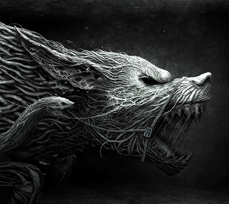 Werewolf, black, wolf, HD wallpaper