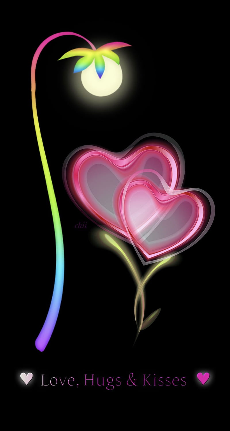 Love, corazones, i love you, neon, original, HD phone wallpaper