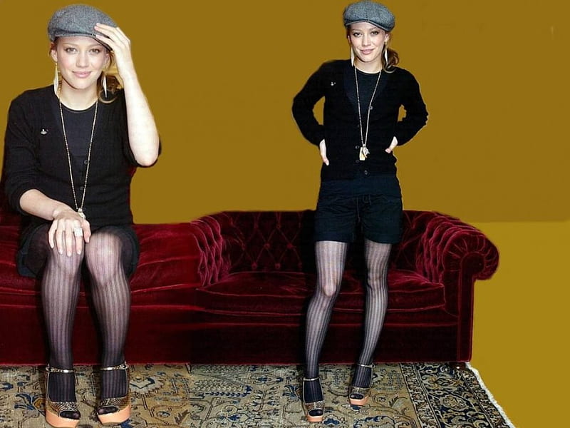 Hilary duff, modelo, duff, piernas, bonito, cantante, talones, sombrero,  medias, Fondo de pantalla HD | Peakpx