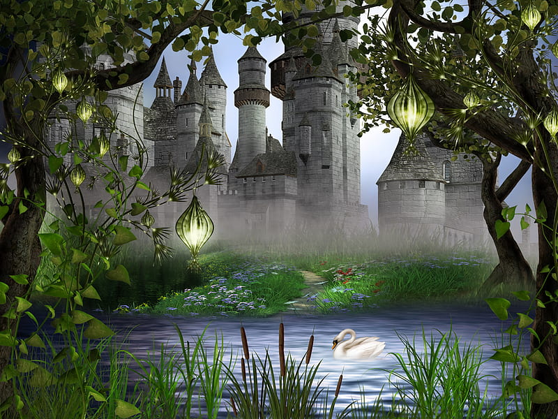 Magical World, pretty, grass, magic, purity, lights, fantasy, splendor,  path, HD wallpaper | Peakpx
