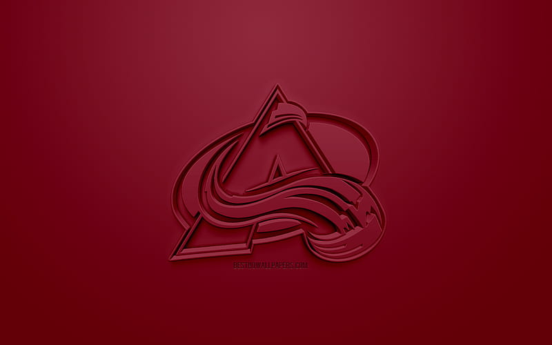 Colorado Avalanche, American hockey club, creative 3D logo, burgundy background, 3d emblem, NHL, Denver, Colorado, USA, National Hockey League, 3d art, hockey, 3d logo, HD wallpaper