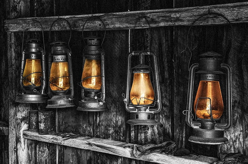 *Old Western lanterns hunging*, lanterns, row, lamps, black, old, candles, hunging, two, color, things, western, light, HD wallpaper