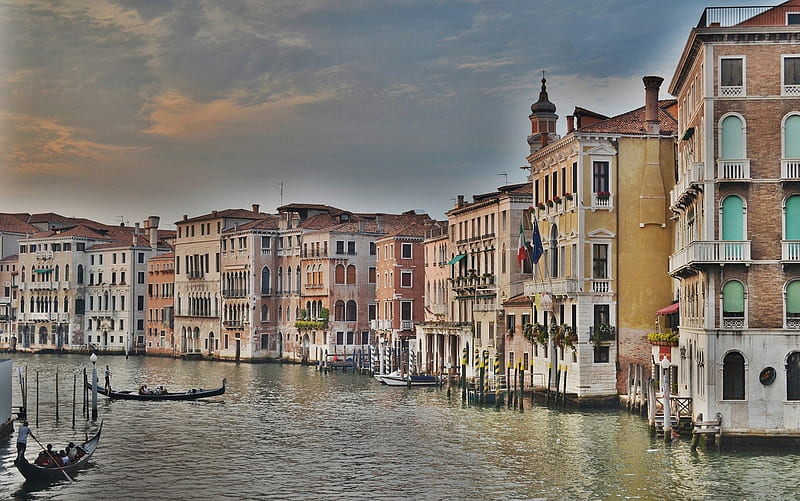 Canal grande, Italy, Old, Water, Venice, Buildings, Houses, Boats, Windows, Gondola, HD wallpaper
