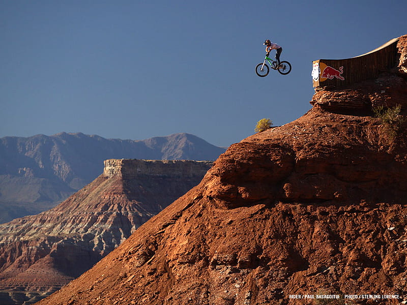 Red Bull Rampage Stuning, big canion, rampage, moutain, red bull, mountainbike, ride, HD wallpaper