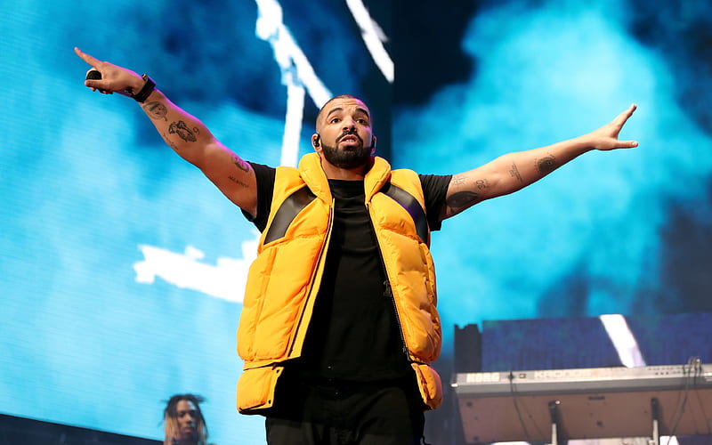 Drake, stage, canadian rapper, concert, Aubrey Drake Graham, Drake on stage, HD wallpaper
