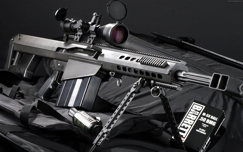 Barrett 82A1 sniper rifle, cartridges, sight, rifle, Barrett, HD wallpaper