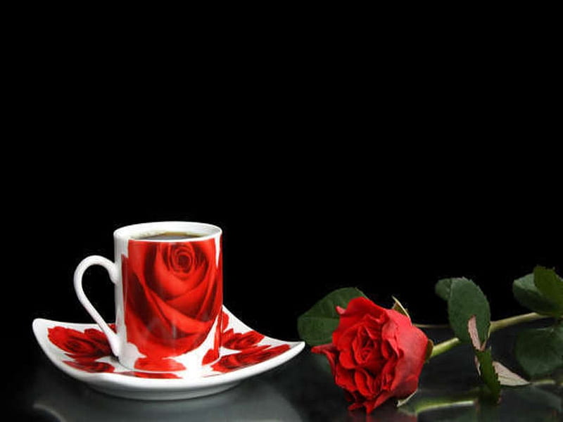 Good Morning, Tea time, Wake up, Petals, Wish, HD wallpaper