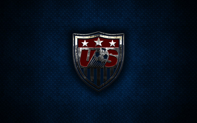 Usa National Soccer Team Metal Logo Creative Art Metal Emblem Blue Metal Background Hd Wallpaper Peakpx