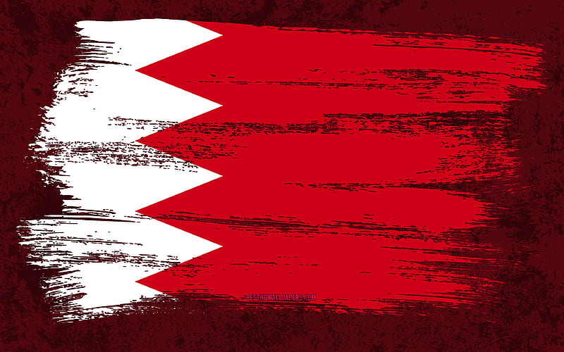 Flag Of Bahrain Grunge Flags Asian Countries National Symbols Brush Stroke Hd Wallpaper