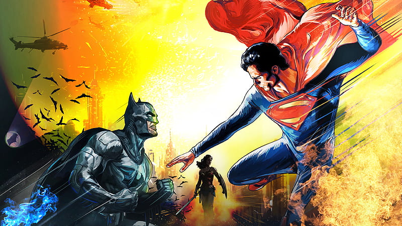 Artwork Batman V Superman , batman, superman, superheroes, artwork, HD wallpaper