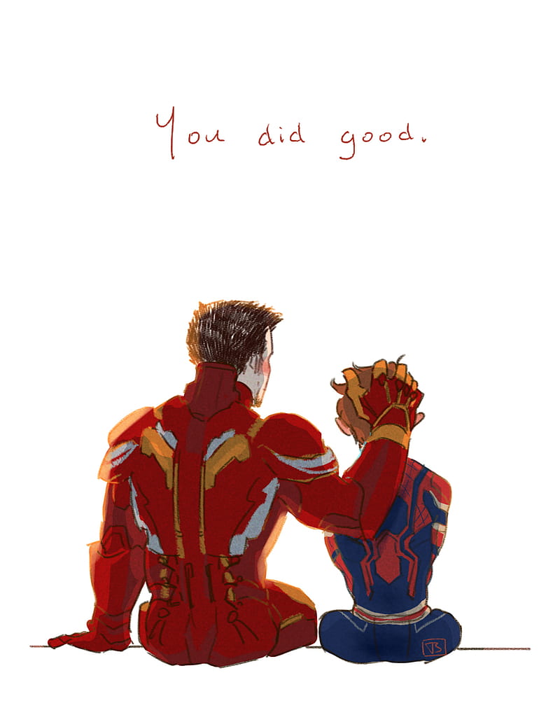 You Did Good, marvel, iron man, spider-man, drawing, cute, HD ...