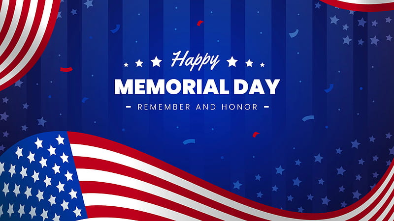 Happy Memorial Day In Blue Background Memorial Day, HD wallpaper