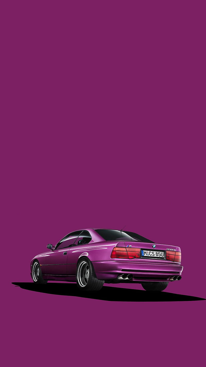 BMW, car, carros, cool, minimalistic, modified, porche, purple, turbo, HD phone wallpaper