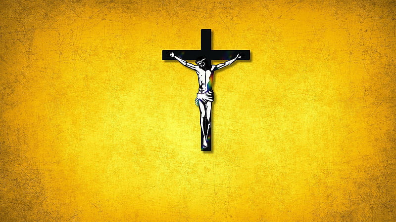 Jesus Christ On Cross With Yellow Background Jesus, HD wallpaper | Peakpx