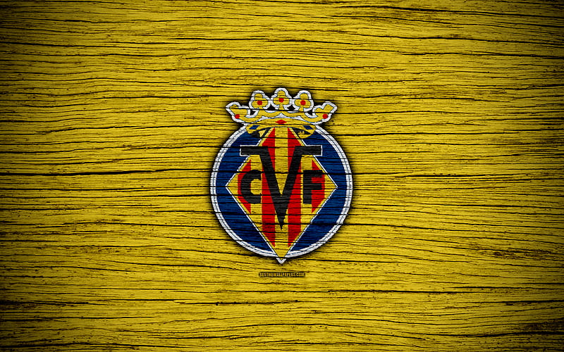 FC Villarreal Spain, LaLiga, wooden texture, soccer, Villarreal, football club, La Liga, Villarreal FC, HD wallpaper