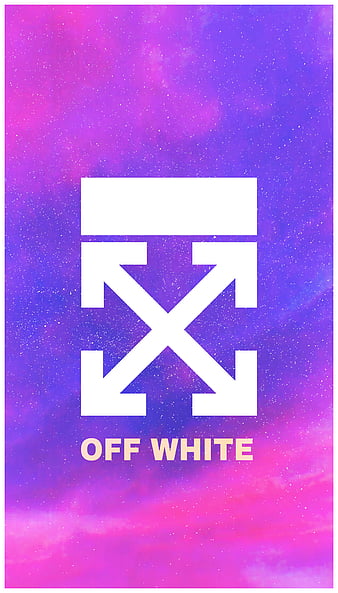 ✖️ Off-White Brand Wallpaper - Purple Spray Black Background for Phone