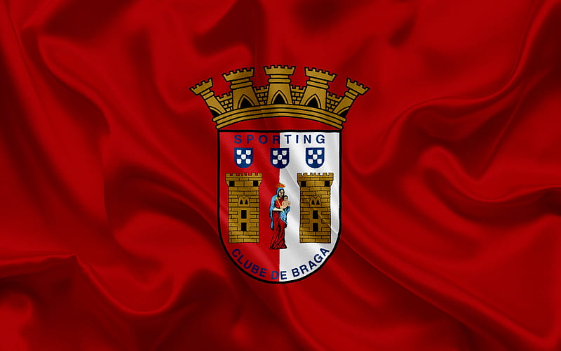 SC Braga, Football club, Braga emblem, logo, Braga, Portugal, football, Portuguese football club, HD wallpaper