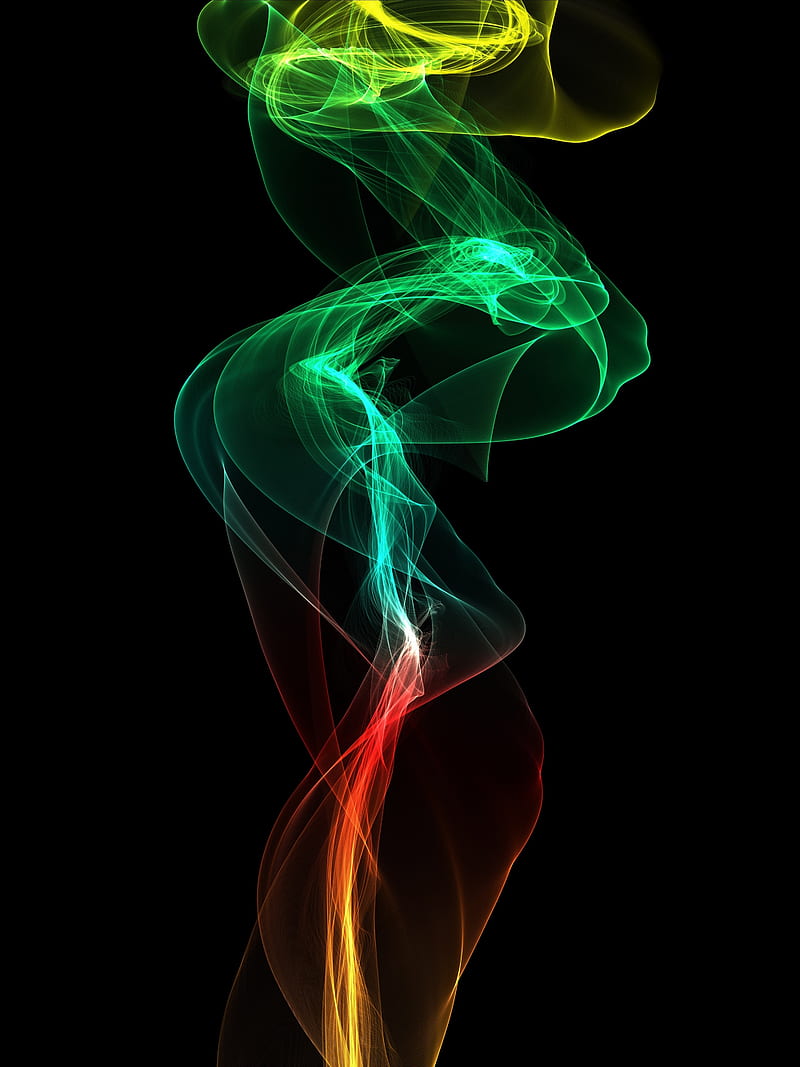 smoke, abstraction, digital, winding, color, HD phone wallpaper