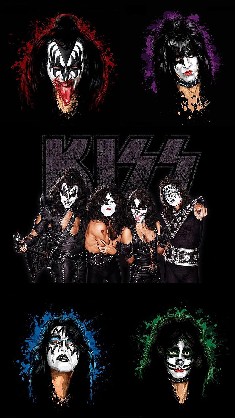 Kiss, heavy metal, rock and roll, rock star, superhero, HD phone wallpaper
