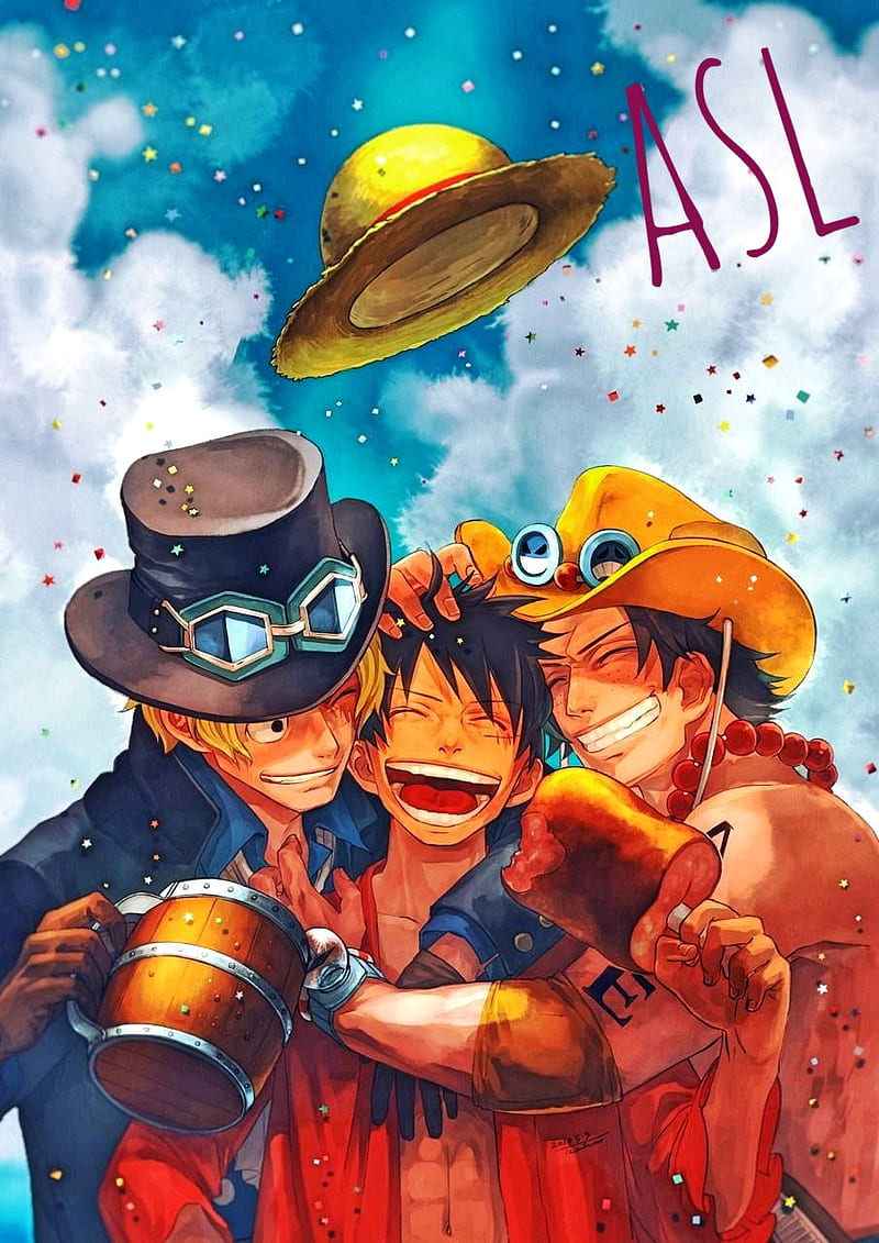 One Piece Brothers , ace, anime, bros, brotherhood, love, luffy, one piece, sabo, HD phone wallpaper