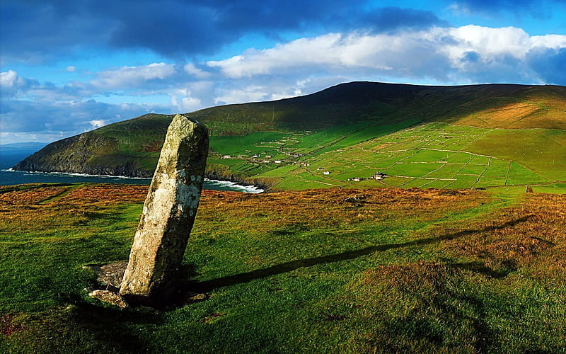 ogham stone-amazing natural scenery, HD wallpaper