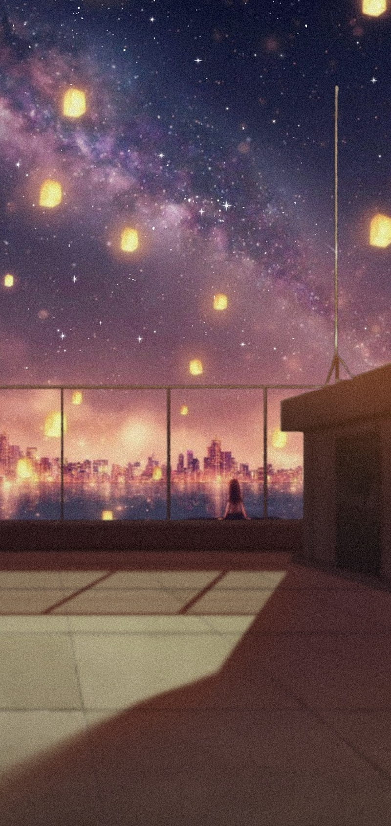 Stars in anime, anime, city, japan, korea, lights, milkyway, school, stars,  sunrise, HD phone wallpaper | Peakpx