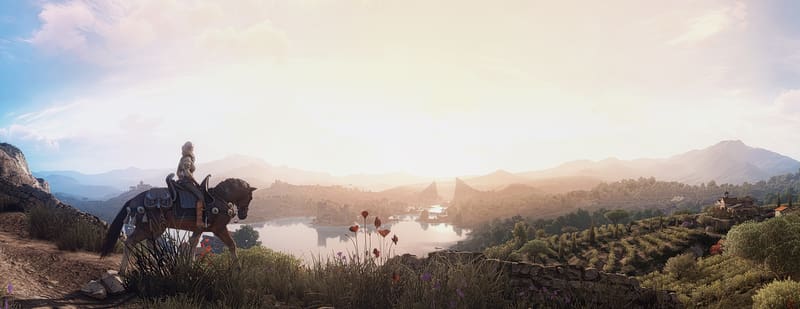 Sunrise, Meadow, Video Game, The Witcher, The Witcher 3: Wild Hunt, Ciri (The Witcher), HD wallpaper