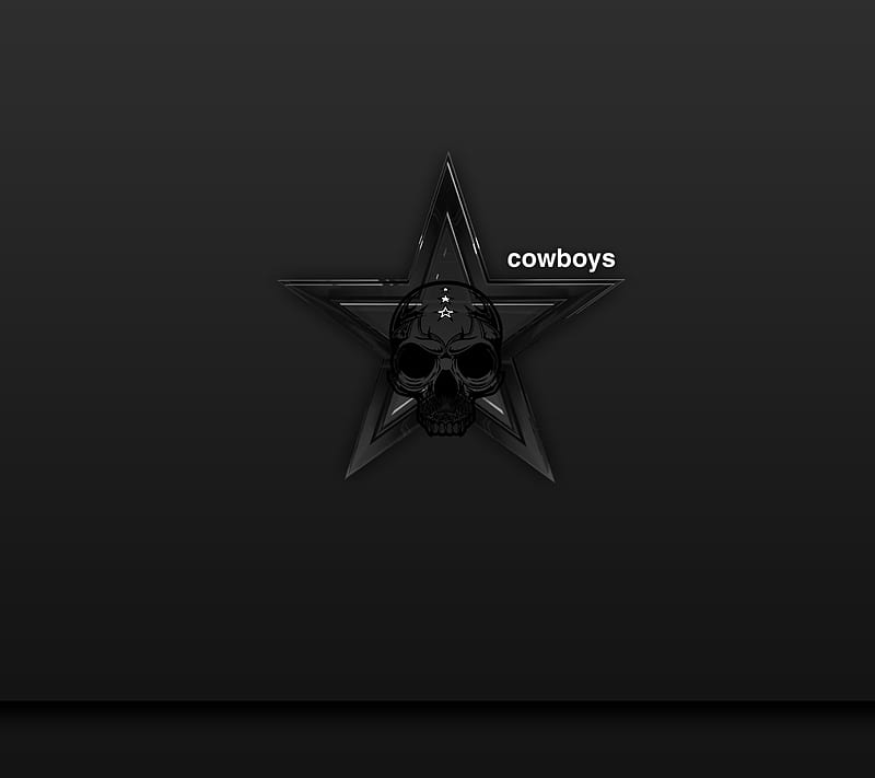 Cowboys Dark Ver 02, cowboys, dark, football, logo, skull, HD wallpaper