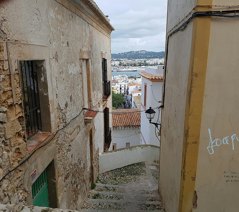 Ibiza, arquitectura, town, pueblo, HD wallpaper