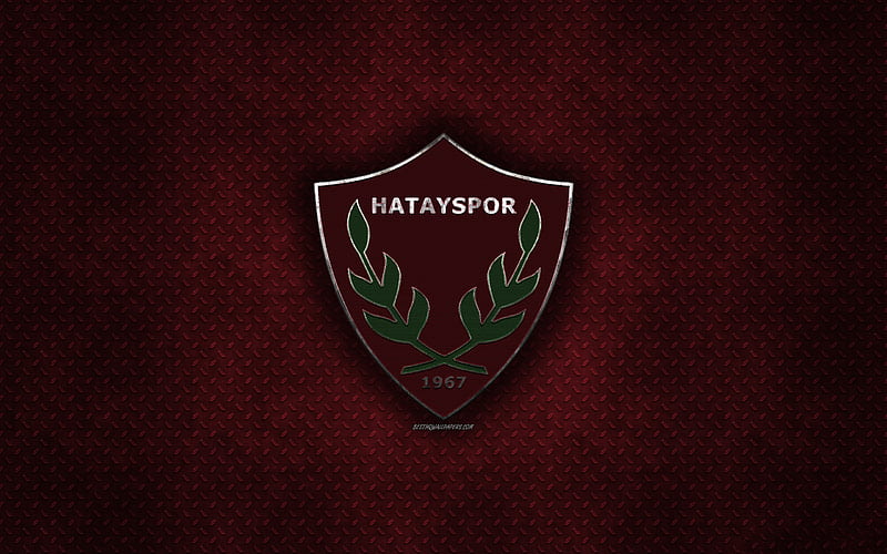 Hatayspor, Turkish football club, red metal texture, metal logo, emblem, Antakye, Hatay, Turkey, TFF First League, 1 Lig, creative art, football, HD wallpaper