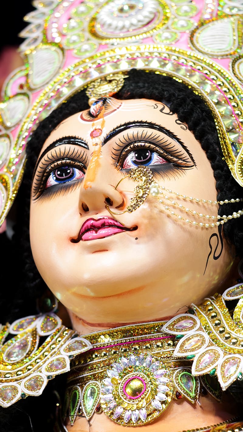 Durga Maa Ka, Face, god face, goddess, devi maa, HD phone wallpaper