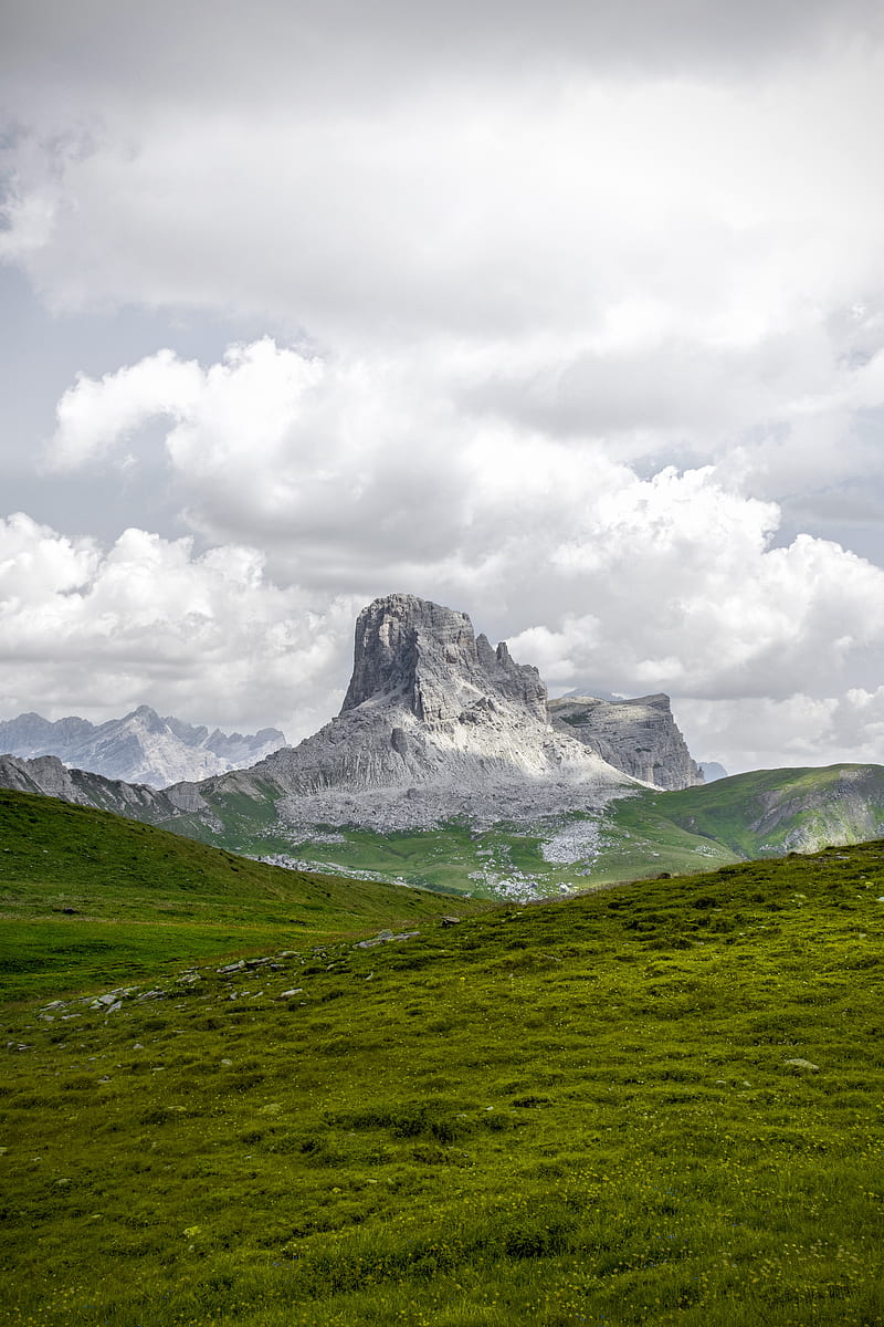 mountain, summit, hills, grass, landscape, HD phone wallpaper