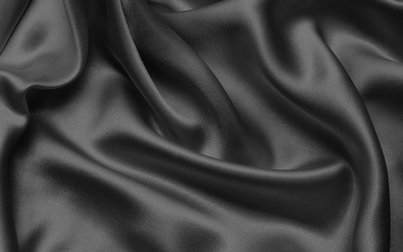 gray silk, fabric texture, silk, gray background, satin, gray fabric texture, gray satin, HD wallpaper
