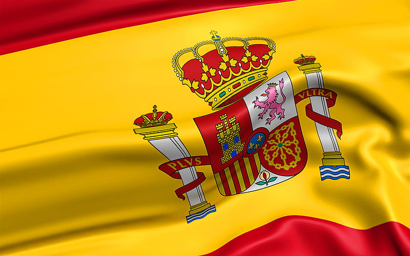 Spanish flag, fabric flags, Europe, national symbols, Flag of Spain, creative, Spanish 3D flag, Spain, Europian countries, Spain 3D flag, HD wallpaper