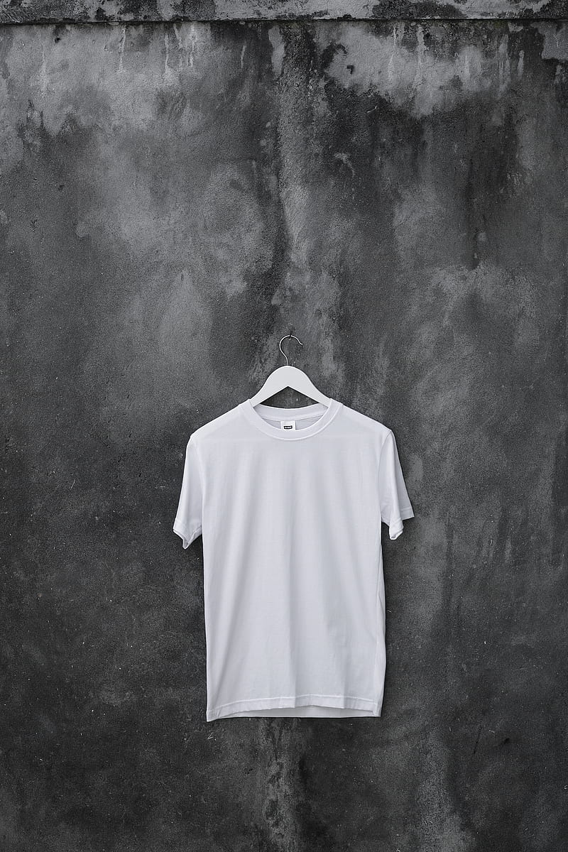 white crew neck t-shirt, HD phone wallpaper