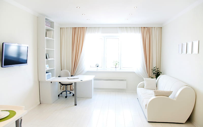 bright living room, modern interior design, minimalism, stylish interior of the living room, HD wallpaper