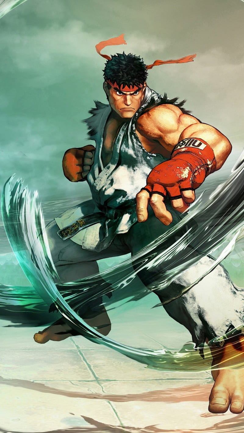 Ryu Street Fighter , street fighter, cartoon, art, animated, HD phone wallpaper