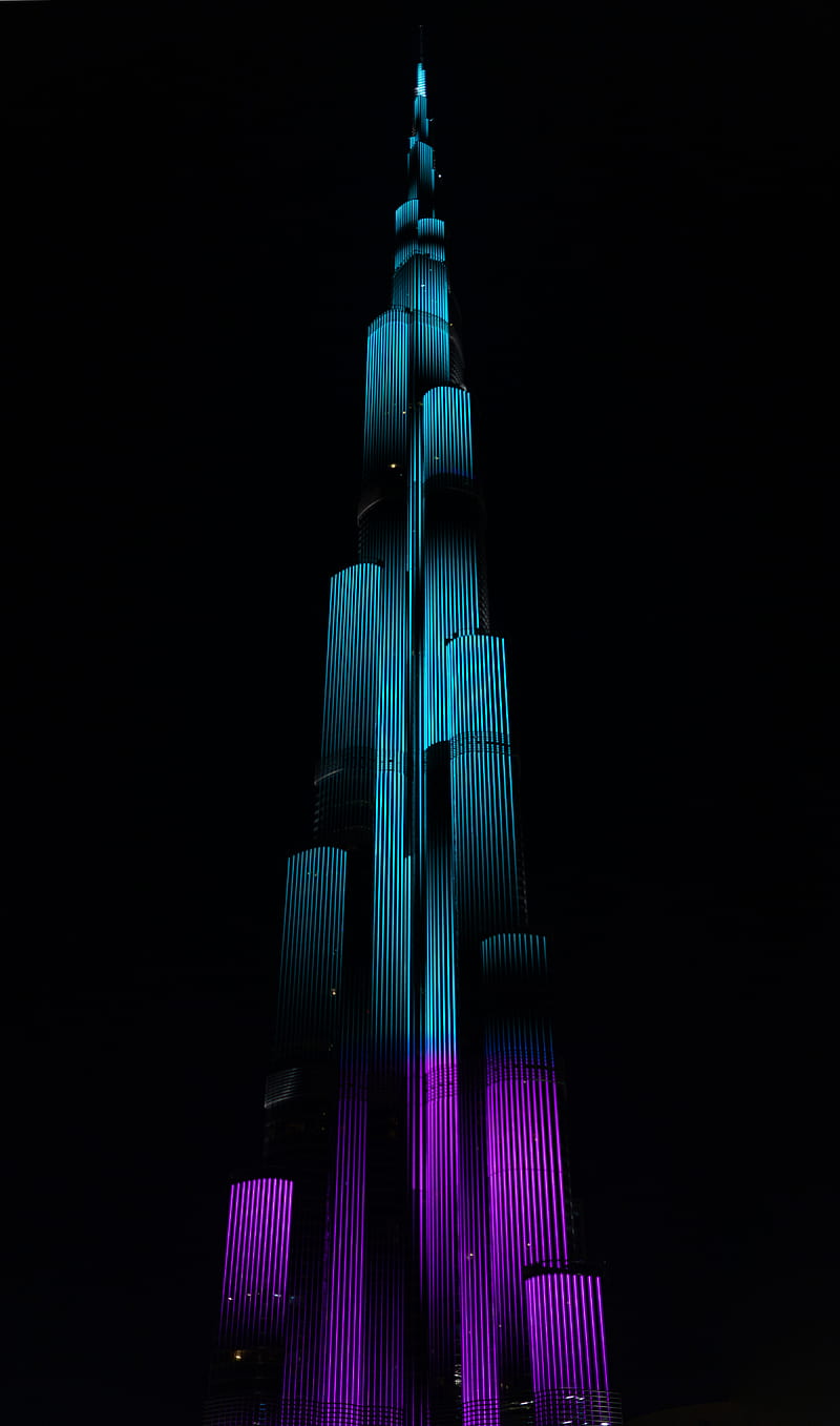green and purple tower illustration, HD phone wallpaper