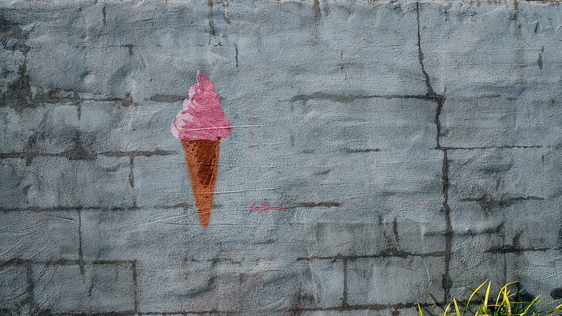 Pink and Brown Ice Cream Illustration, HD wallpaper