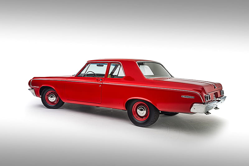 1964-Dodge-330-Max-Wedge, Classic, Red, Muscle, Mopar, HD wallpaper
