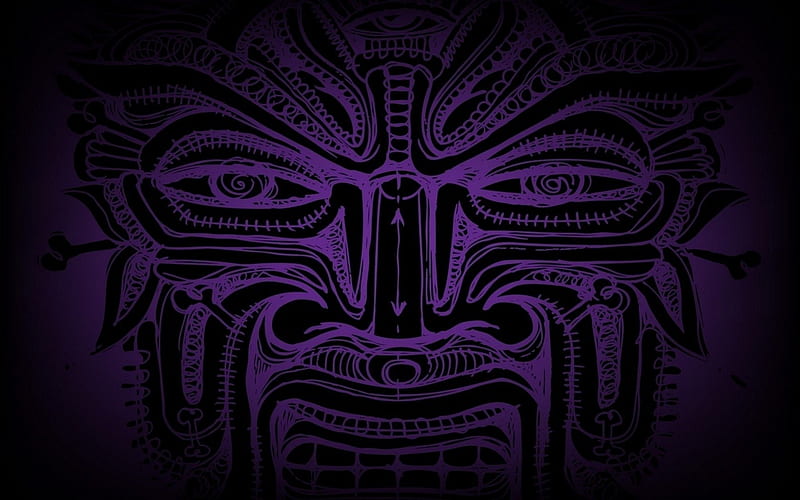 Tribal Face, tribal, purple, black, face, lines, abstract, HD wallpaper |  Peakpx