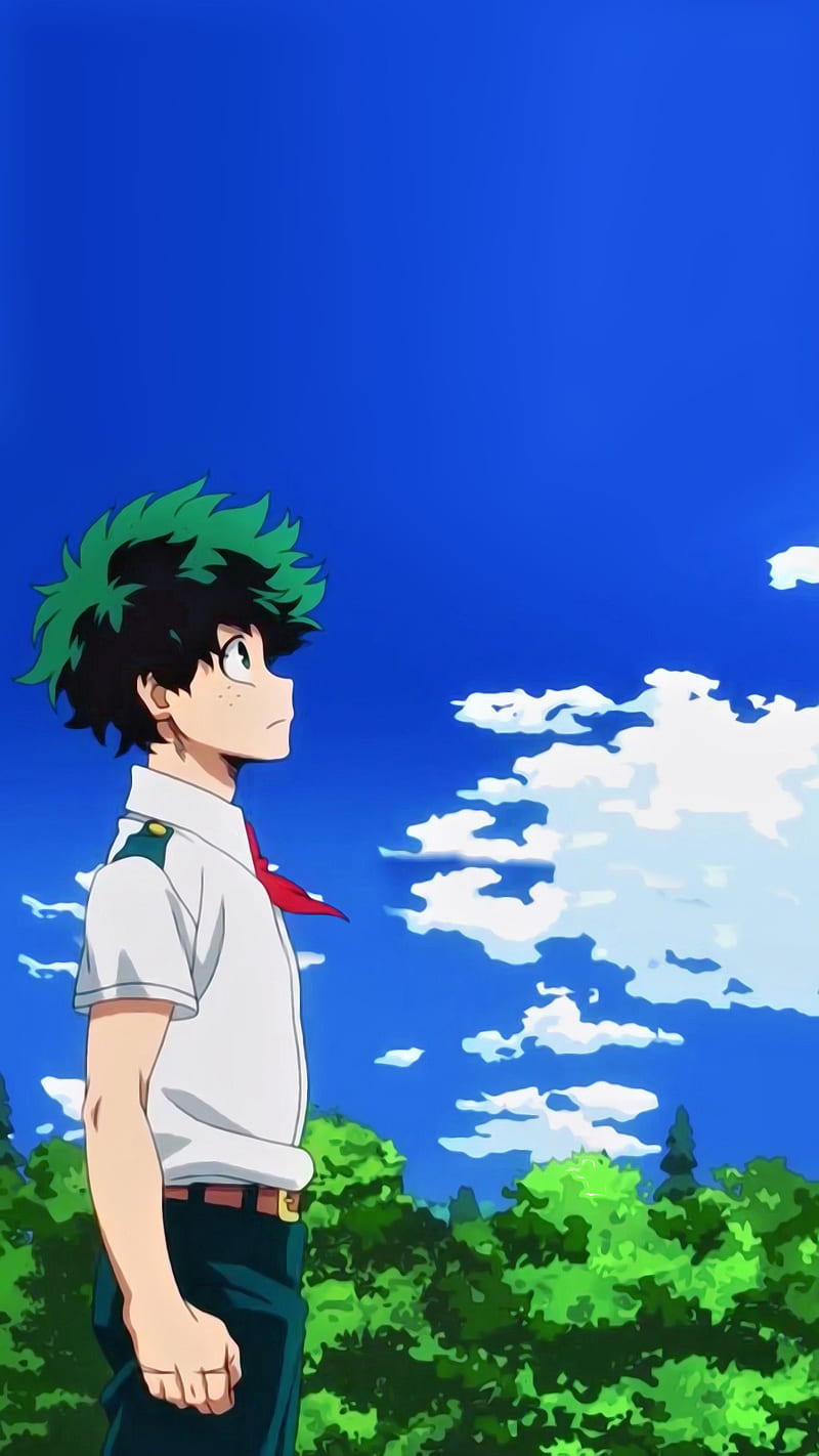 Izuku mydoria, my hero academia, sky, HD phone wallpaper Izuku mydoria, my hero academia, sky, HD phone wallpaper