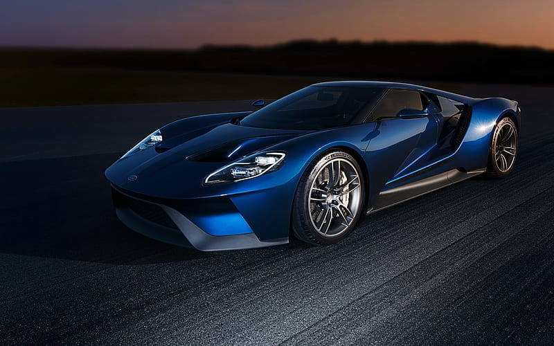 Ford GT, night, road, supercars, Ford, HD wallpaper
