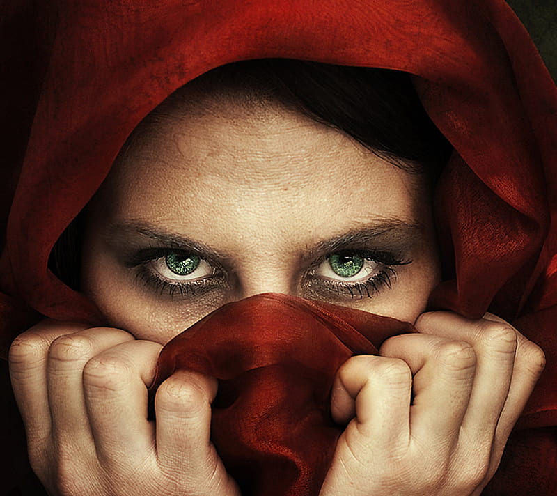 Afghan Woman, beauty, eyes, girl, haunting, red, HD wallpaper